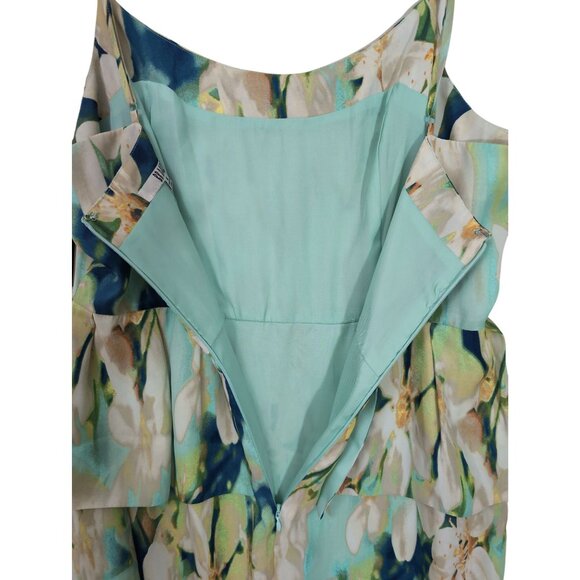 BB Dakota Dress Womens 6 Mint Floral Debralyn Sheath Mini Satin Special Occasion - Picture 8 of 15